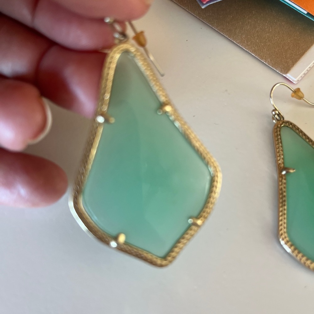 Mint green and gold Kendra Scott earrings